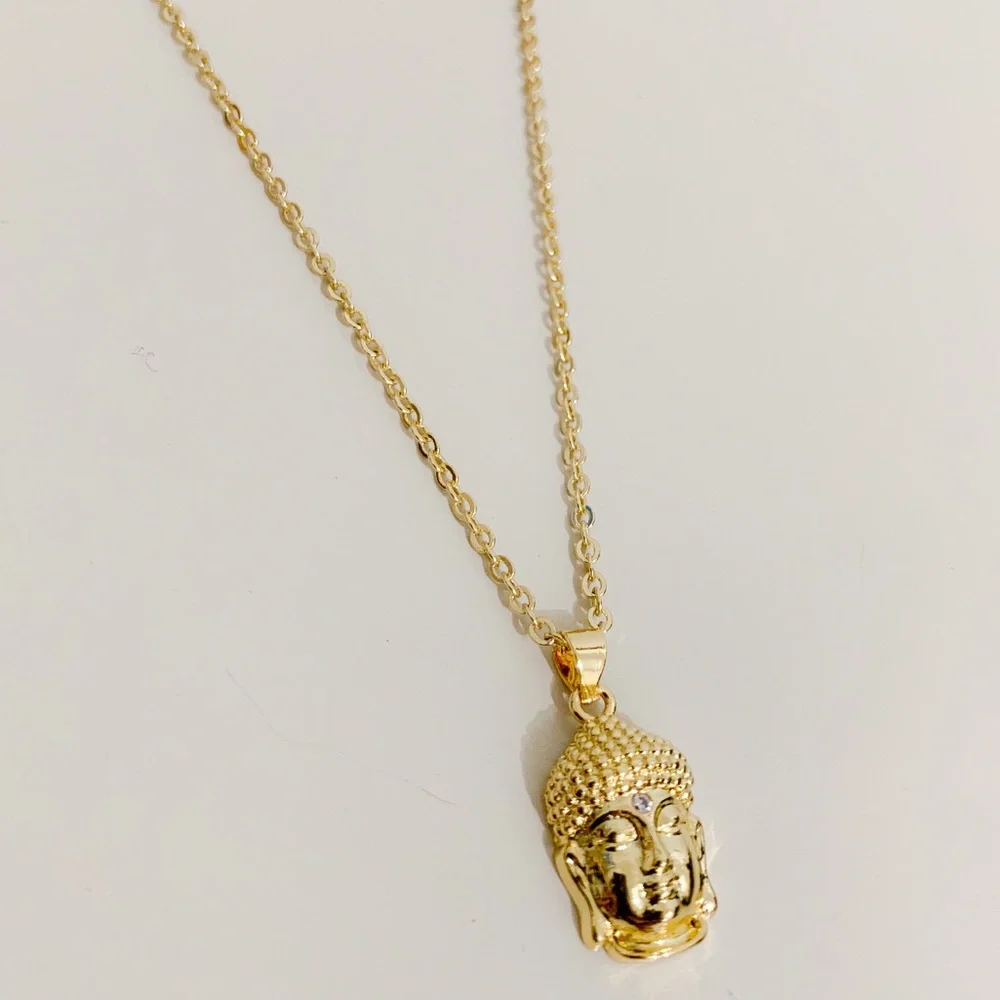 Buddha Head Necklace | 14k Gold Filled - Picture 2 of 10